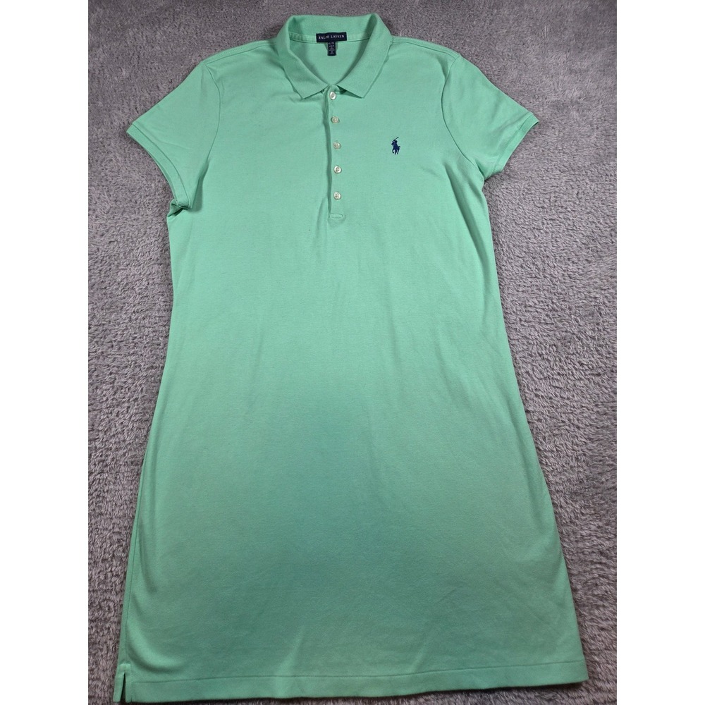 Ralph Lauren Polo Dress XL Mint Green Womens Short Sleeve Cotton Pique Logo